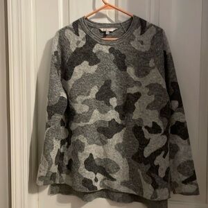 Athleta size medium sweater, gray wool blend  camouflage
